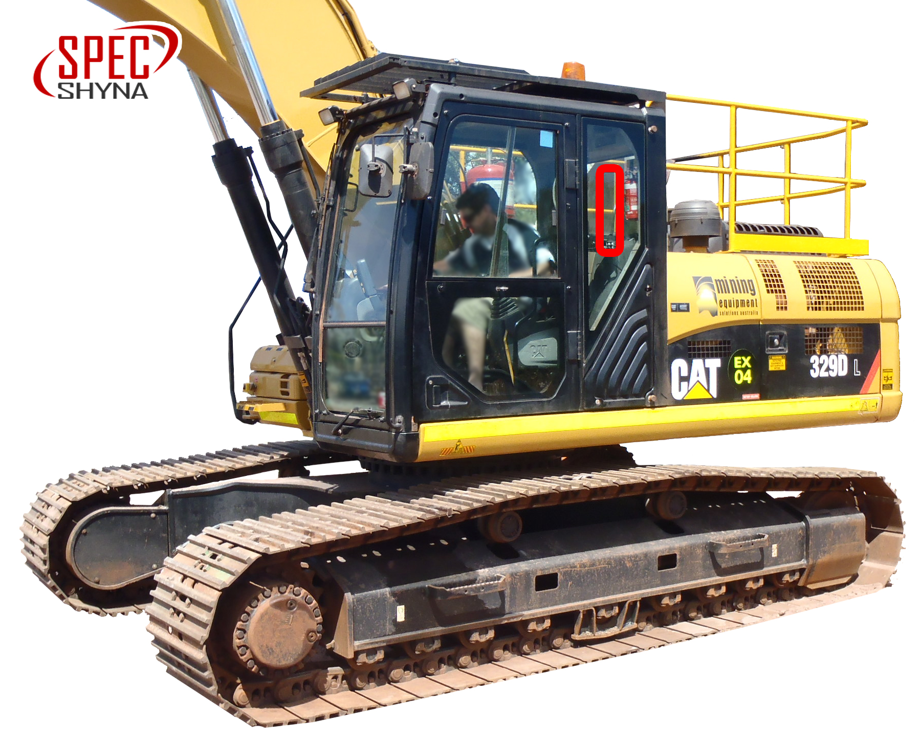 Стекло на Caterpillar 329 DL кузовное заднее левое | Купить стекла для  спецтехники 329 DL